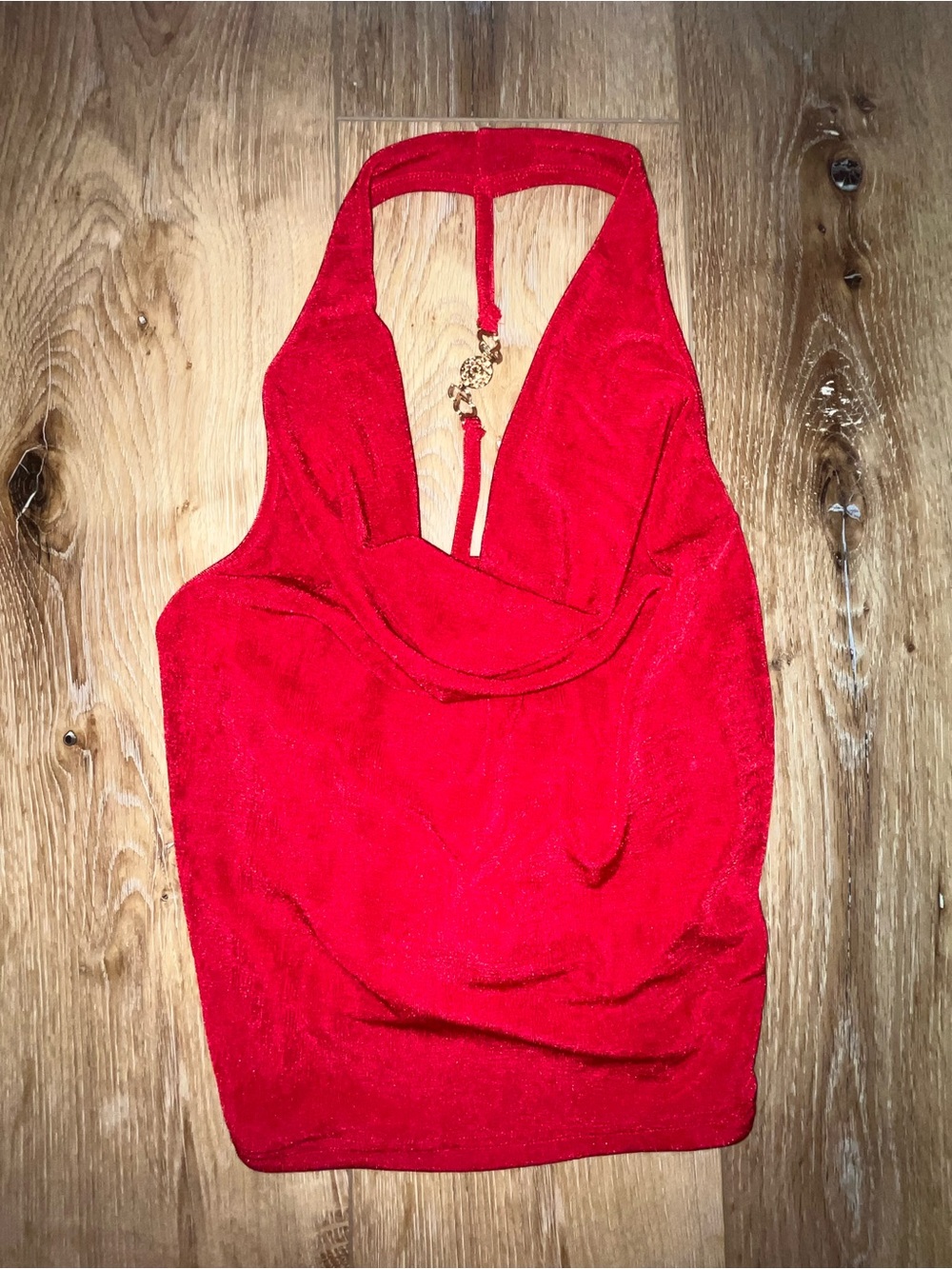 Red Halter Neck Tank Top